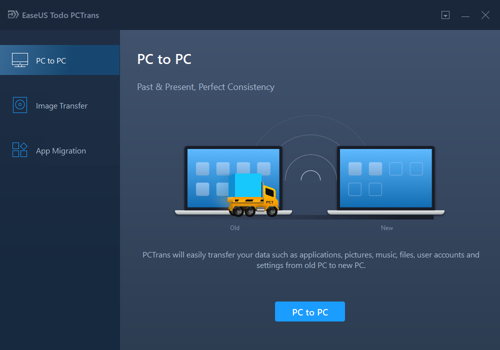 Select PC to PC transfer mode