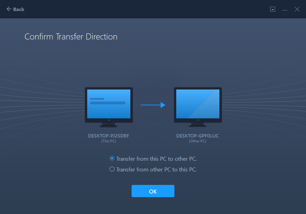 Select content to transfer
