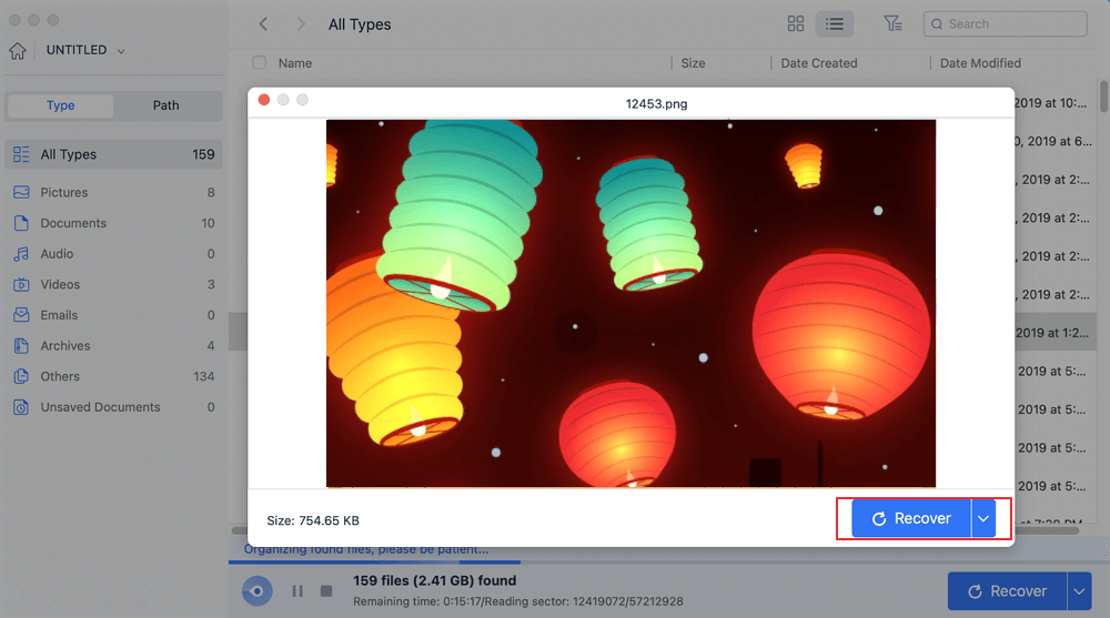 EaseUS Data Recovery Wizard for Mac Screenshot