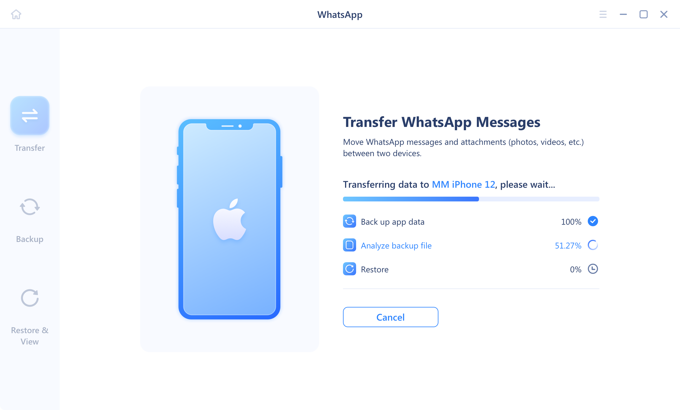 Start WhatsApp transfer